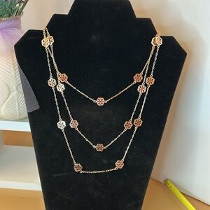 Tory Burch Elegant Rose Gold Toned Necklace NWOT